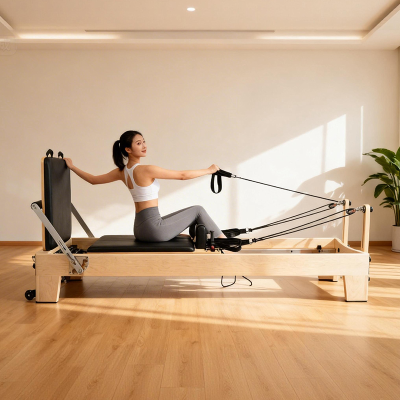 Yoga Fitness Pilates Reformer - Портативный регулируемый пилатес-реформер из белого клена,
