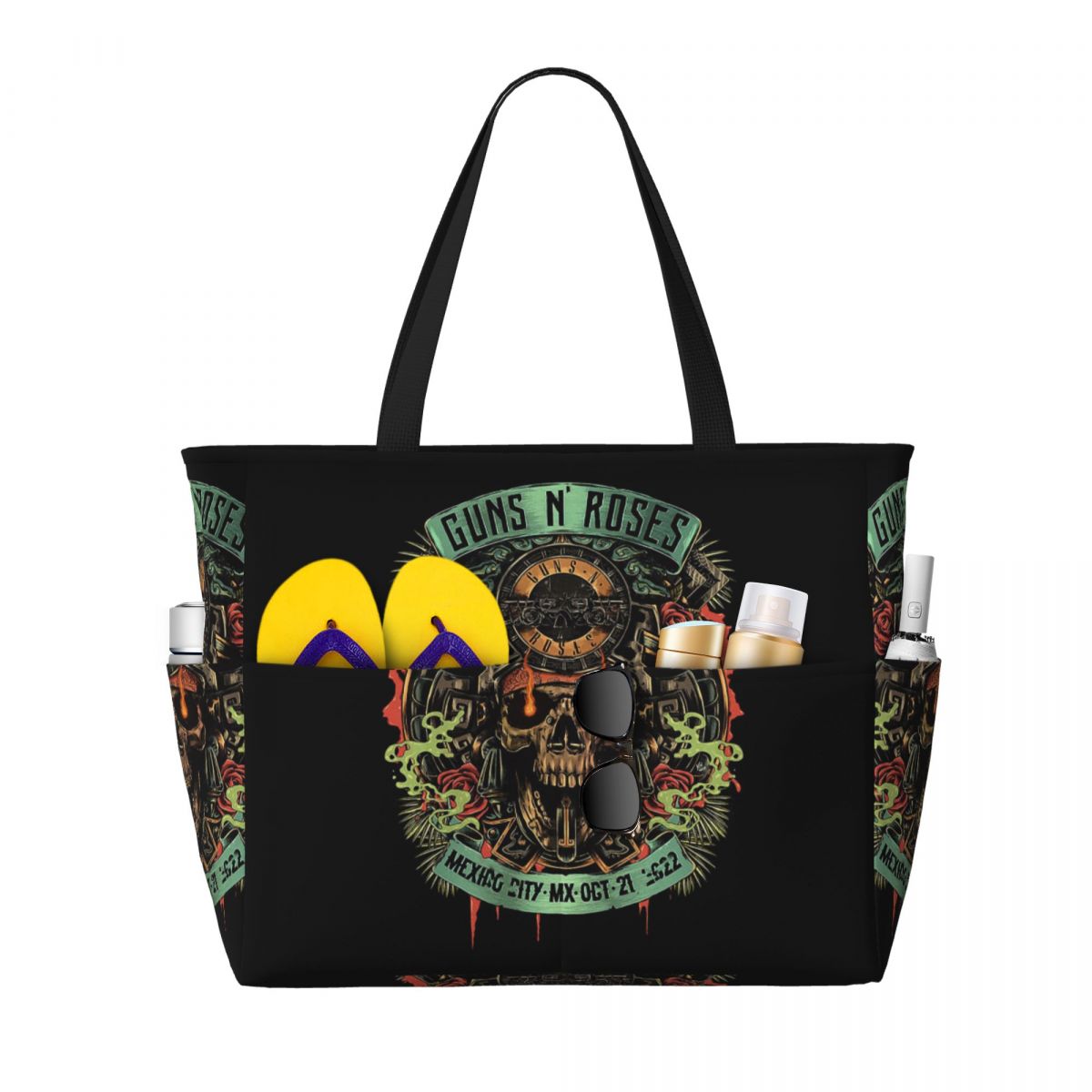 Yoga Fitness Merch - Пляжная большая сумка Guns N Roses