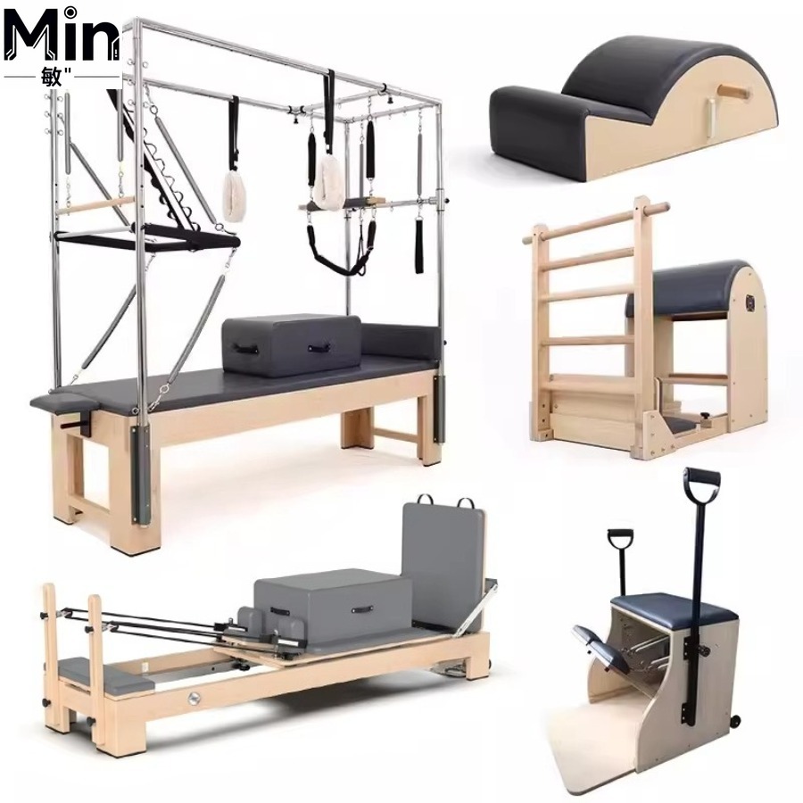 Yoga Fitness Pilates Reformer - Набор из 5 предметов: деревянная кровать-реформер