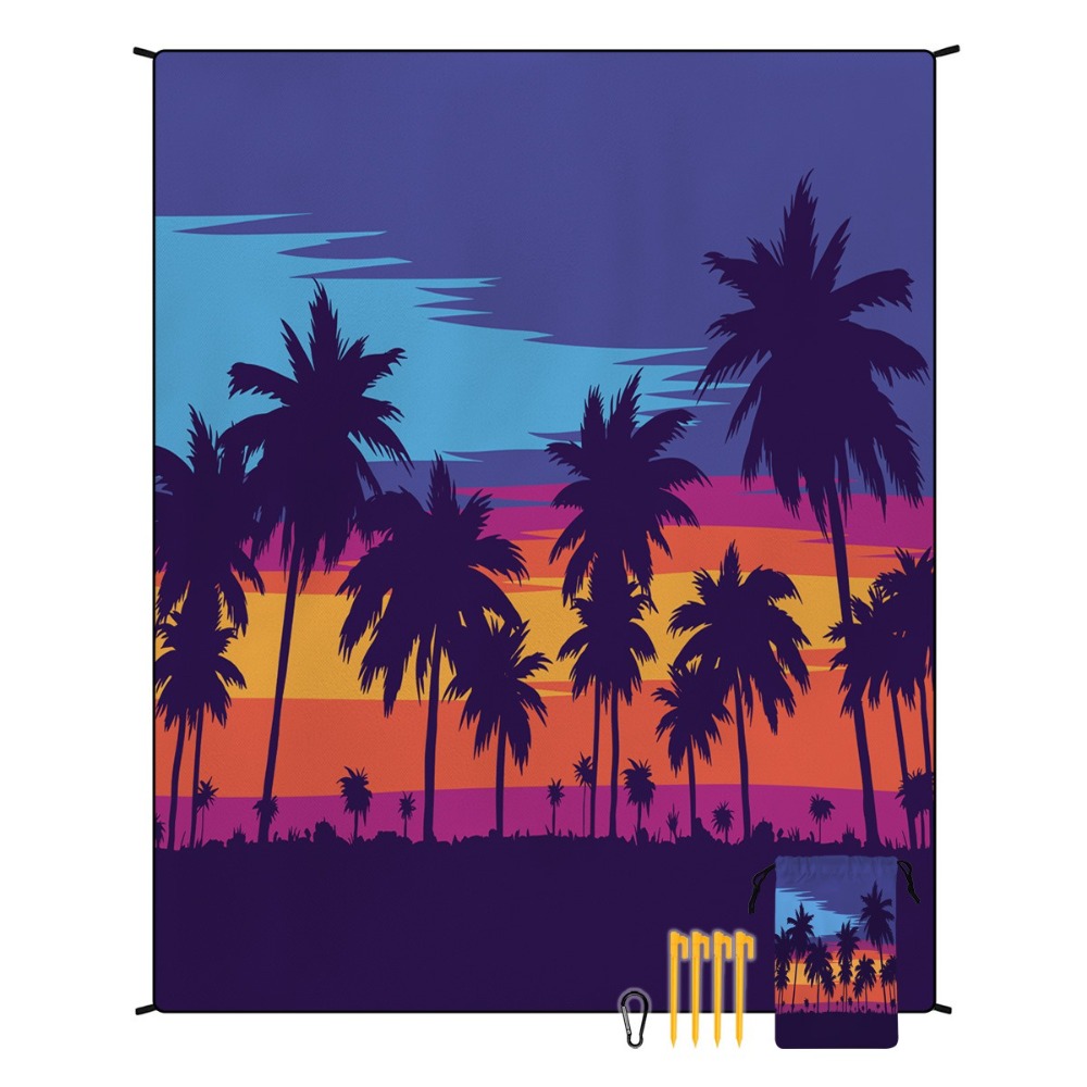 Yoga Fitness Mat - Пляжное полотенце с изображением пальм 71x86.6